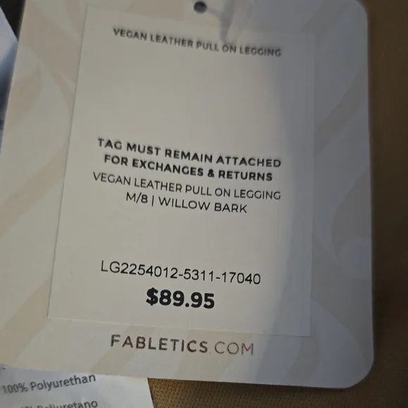 Fabletics Silver Accent Faux Leather Pants NWT - Picture 4 of 8